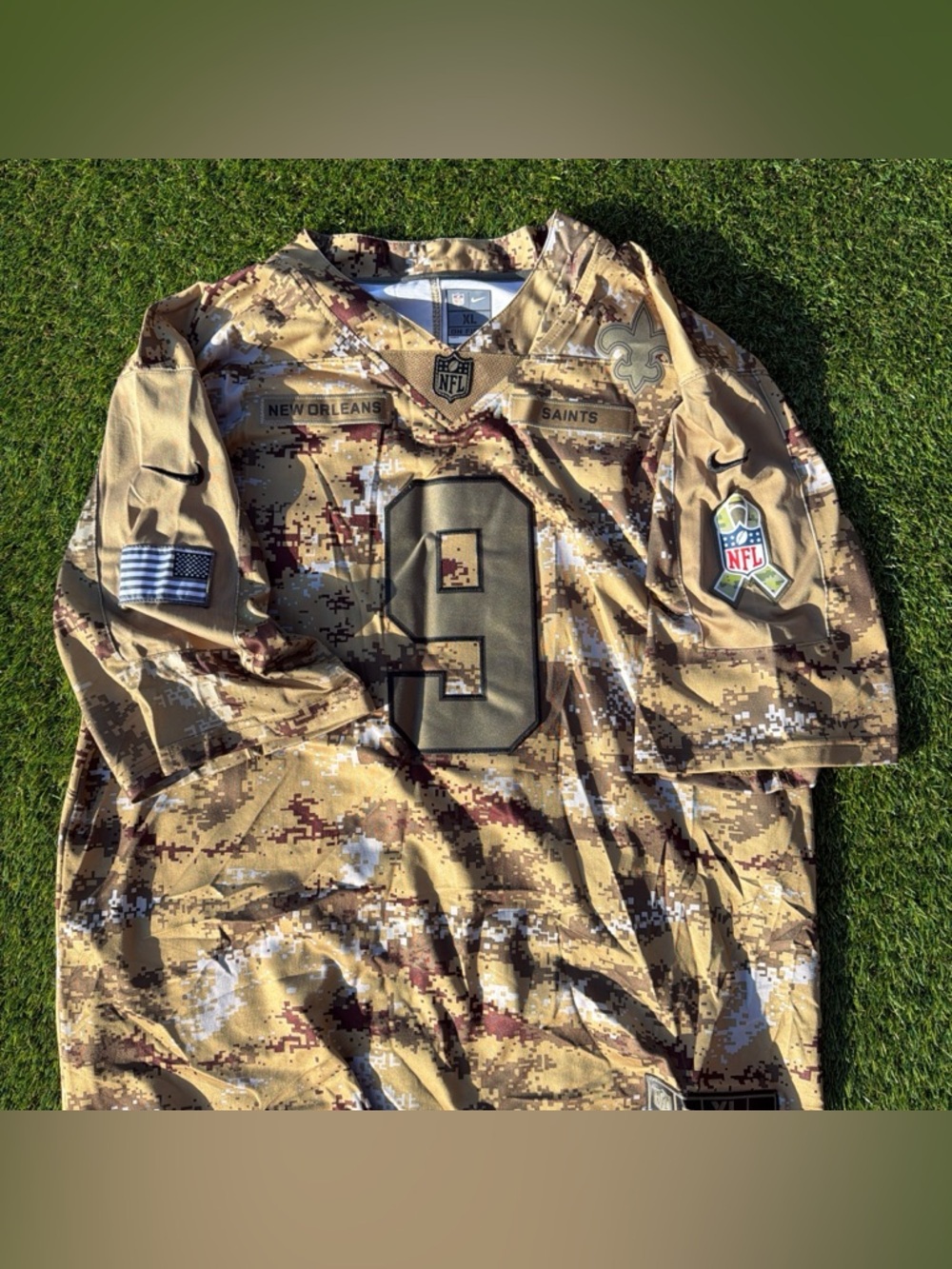 New Orleans Saints "Salute to Service" Jersey #9 Drew Brees.
